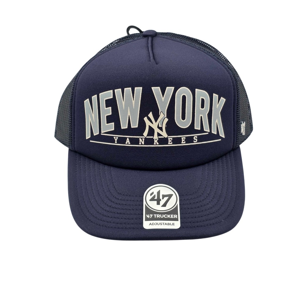'47 Brand New York Yankees Backhaul MLB Mesh Trucker Snapback Hat Cap Navy NWT